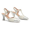 Zapatos de tacón Pitillos 10524 en plata para mujer