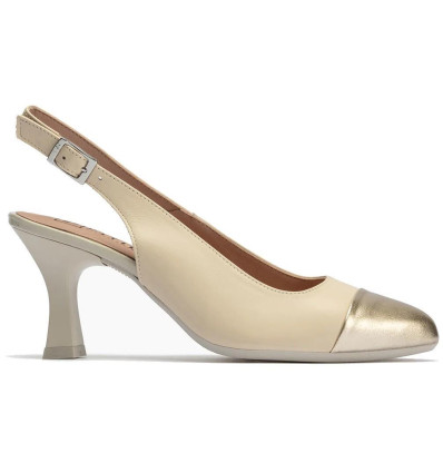 Zapatos de tacón destalonados Pitillos 10523 en oro