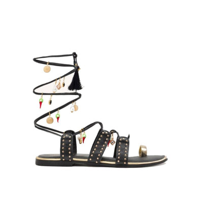 Sandalias planas boho Gioseppo IONE en negro para mujer