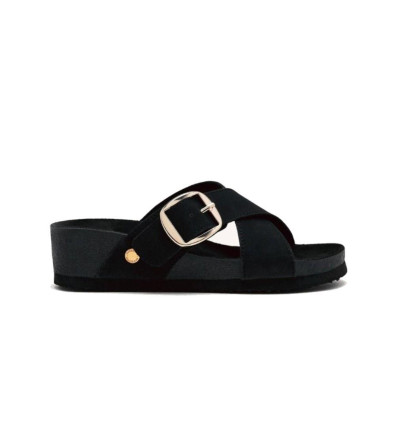 Sandalias con cuña WINN 74512 en negro para mujer