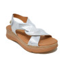 Sandalia con cuña Paula Urban 26-614 en plata para mujer