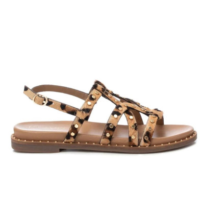 Sandalias planas 162392 en leopardo para mujer