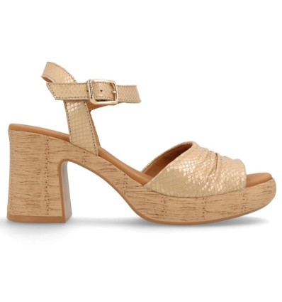 Sandalias con tacón Paula Urban 32-743 en platino para mujer