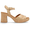 Sandalias con tacón Paula Urban 32-743 en platino para mujer