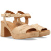 Sandalias con tacón Paula Urban 32-743 en platino para mujer