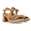 Sandalias con tacón Paula Urban 32-743 en bronce para mujer