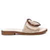 Sandalias mules planas 162415 en beige para mujer