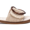 Sandalias mules planas 162415 en beige para mujer