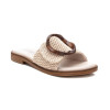 Sandalias mules planas 162415 en beige para mujer