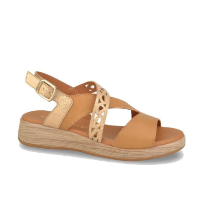 Sandalias planas Paula Urban 30-723 Sunset en platino