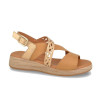 Sandalias planas Paula Urban 30-723 Sunset en platino