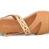 Sandalias planas Paula Urban 30-723 Sunset en platino