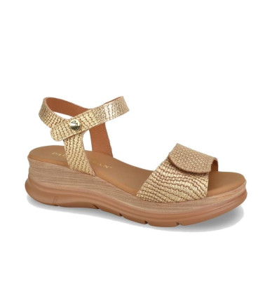 Sandalias ajustables Paula Urban 24-634 Bogota en champán
