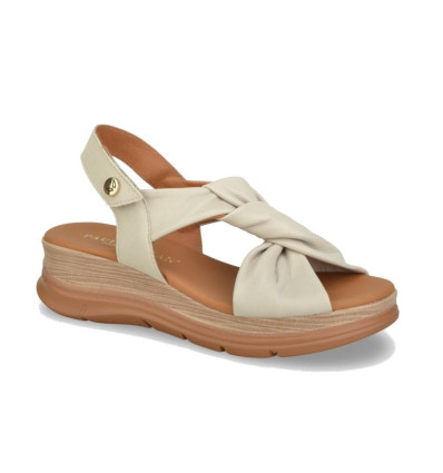 Sandalia con cuña Paula Urban 24-335 en off para mujer