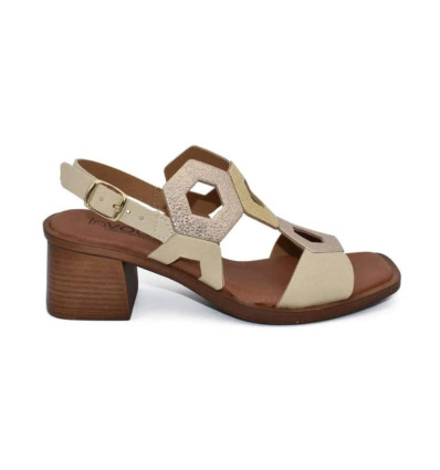 Sandalias de tacón In Vogue S3110 en beige para mujer