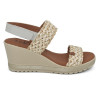 Sandalias con cuña Tekila 8463 en beige para mujer