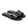 Sandalias planas con tachuelas Porronet Venus 3119 en negro para mujer