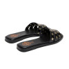 Sandalias planas con tachuelas Porronet Venus 3119 en negro para mujer