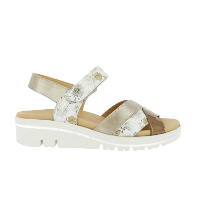 Sandalias con cuña Doctor Cutillas 36149 en beige para mujer