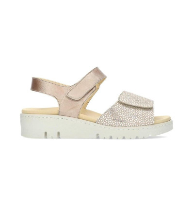 Sandalias con cuña Doctor Cutillas 36104 en beige para mujer