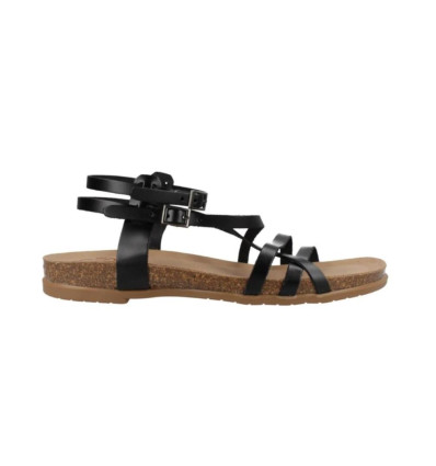 Sandalias planas Romanas Porronet Selena 3133 en negro para mujer