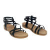 Sandalias planas Romanas Porronet Selena 3133 en negro para mujer