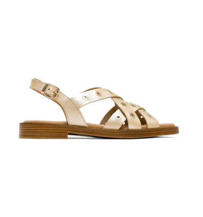 Sandalias planas Porronet Mónica 3125 en dorado