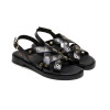 Sandalias planas Porronet Mónica 3125 en negro