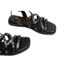 Sandalias planas Porronet Victoria en negro para mujer