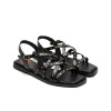 Sandalias planas Porronet Victoria en negro para mujer
