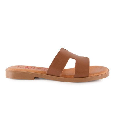 Sandalias planas de pala TEKILA 141 en leopardo para mujer