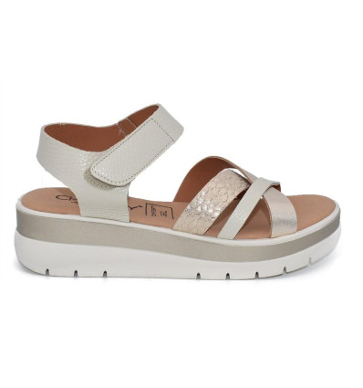 Sandalias con cuña Chamby 912 en beige para mujer