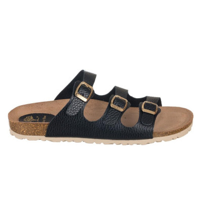 Sandalias planas cómoda Inter Bios 7231 en negro para mujer