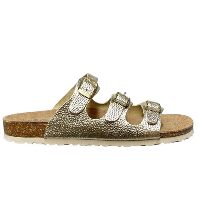Sandalias planas Inter Bios 7231 en platino para mujer