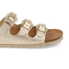 Sandalias planas Inter Bios 7231 en platino para mujer