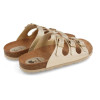 Sandalias planas Inter Bios 7231 en platino para mujer